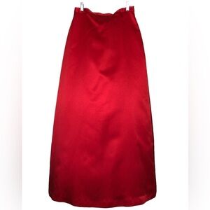 Beautiful true red satin full length skirt
